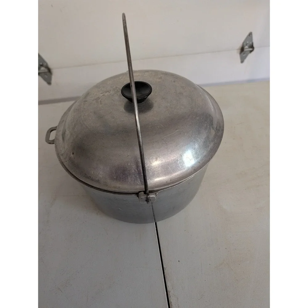 Vintage Cast Aluminum Household Institute 10 Qt Stock Pot Dutch Oven W Lid
